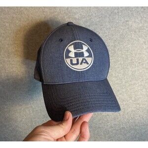 Under Armor Mens Sz M/L Cap Hat Denim Look Blue VTG Athletic